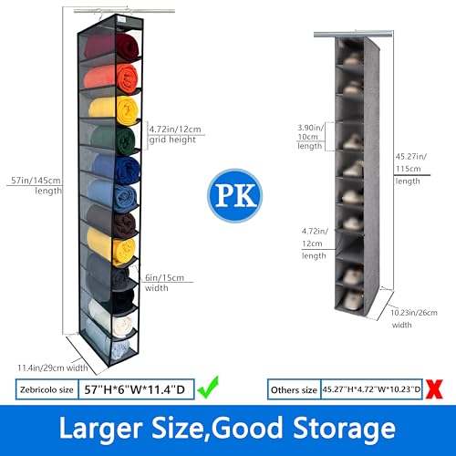Closet Organization (Grey/Black / New improved-12 Pocket)