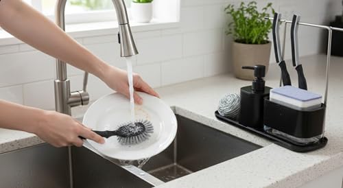 Kitchen Soap Dispenser Set with Sink Caddy