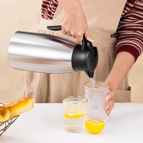 2 PCS 68 OZ Thermal Coffee Carafe (Silver / 68 oz)