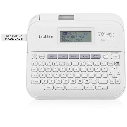 P-Touch PT-D410VP Home / Office Advanced Label Maker | Connect via USB to Create and Print on TZe Label Tapes up to ~3/4 inch (Standard / PTD410 + Carrying Case and Additional Tape)