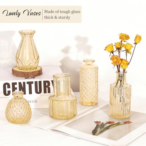 Set of 36 Glass Bud Vases Small Flower Vases for Centerpieces (Champagne)