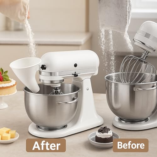 Flour Funnel for Kitchen Aid Mixer (White)