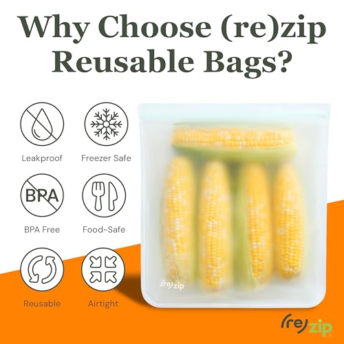 re) zip Reusable Gallon & Half-Gallon Freezer Food Storage Bag 8-piece Kit (Gallon and Half Gallon Kit)