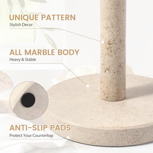 Beige Marble Paper Towel Holder Countertop (Moleanos Beige)