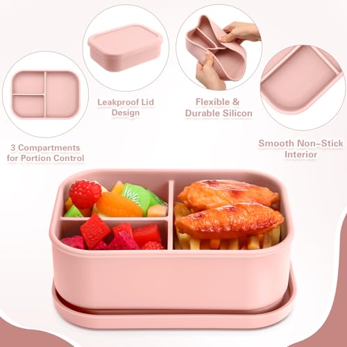 6 Pcs Silicone Bento Box (6 Count)