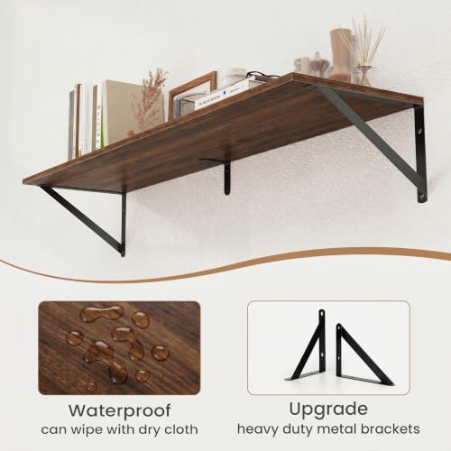 Black Deep Floating Shelves for Wall