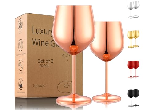 Unbreakable Stainless Steel Wine Glasses Set of 2 (2 Count)
