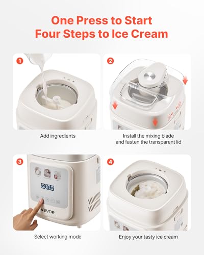 Upright Automatic Ice Cream Maker with Built (Vertical 1 Quart)