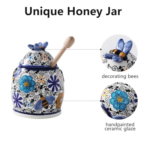 10oz Hidden Nook Handpainted Ceramic Honey Jar (Hidden Nook)