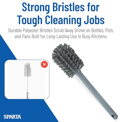12 Inch Bottle Brush with Polyester Bristles and Plastic Handle