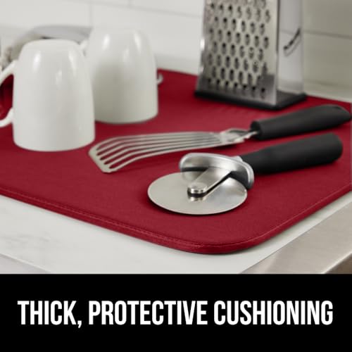 Ultra Absorbent Microfiber Dish Drying Mat (18" x 24" / Microfiber / Red)