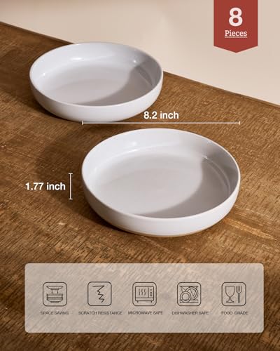 Milkyway 33 oz Pasta Bowls Set of 8 (Light Gray / Set of 8)