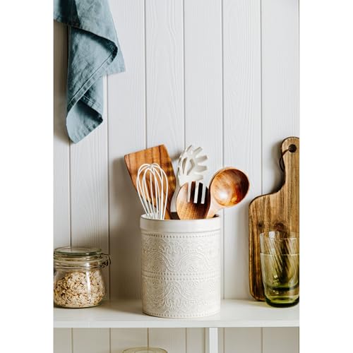 Kitchen Utensil Holder (Off-White (Lace Emboss))