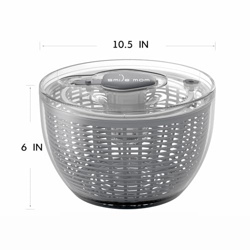 Salad Spinner Large Lettuce Spinner Kitchen Gadgets (6.3QT / Gray)