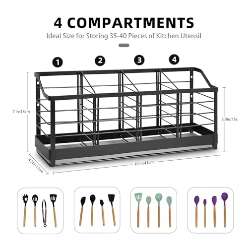 Large Kitchen Utensil Holder with Diatomite Base (4 Earth Base)