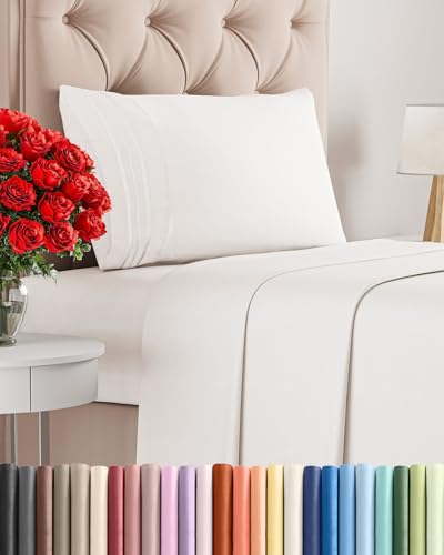 Twin Size 3 Piece Sheet Set (02 - Antique White / Twin)