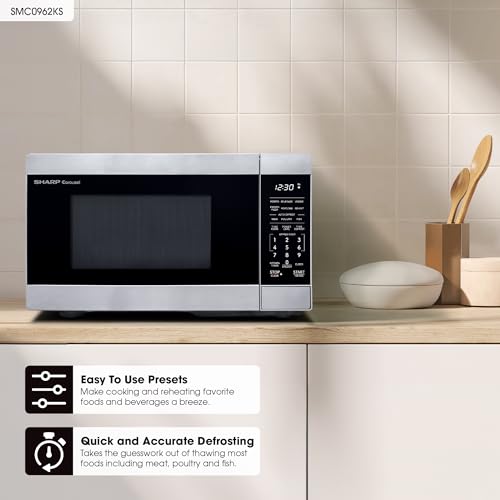 SMC0962KS 0.9 cu. ft. 900W Stainless Steel Countertop Microwave Oven (With Child Lock)