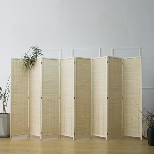 8 Panel Bamboo Room Divider (Beige / 8 Panel)