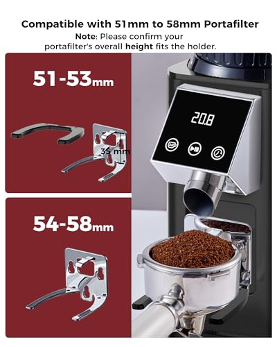 G1 40mm Conical Burr Coffee Grinder with 48 Grind Settings (Noir)