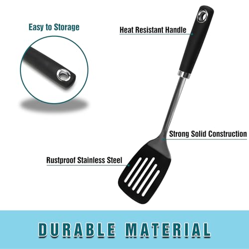 Stainless Steel Slotted Turner Spatula (Z-Black Turner Spatula)