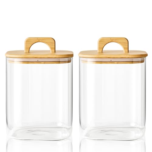 Sweejar 3 qt Glass Jars for Laundry Room Organization (3qt(0.75gal) 2pcs)