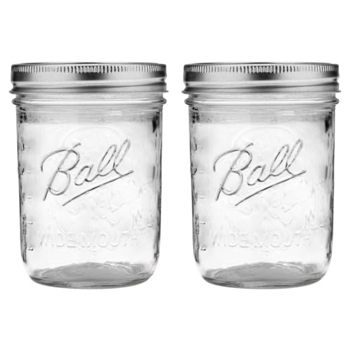 Jar with Lid and Band (Clear / 16 Ounce (Pack of 2))