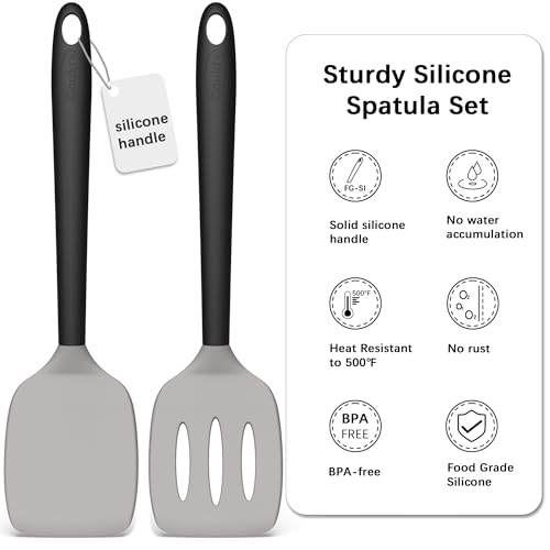2 Pack Silicone Spatula Set (GrayBlack)