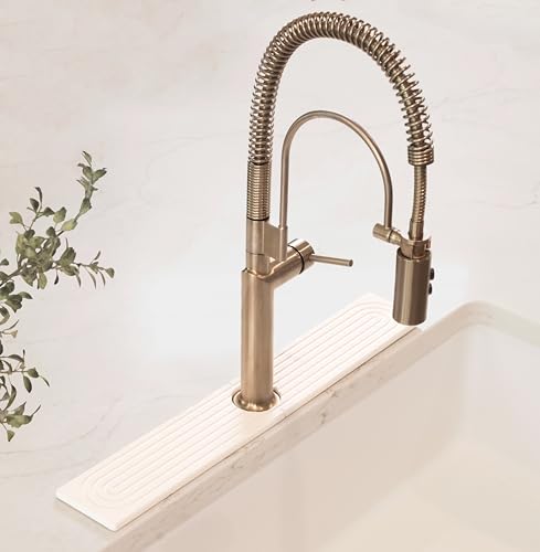 Drying Stone Faucet Tray for Kitchen Sink (White / 23.6" x 3.9")