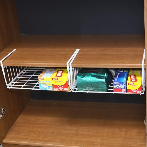2 Pack Under Shelf Wire Metal Basket Shelf (2 Pack)