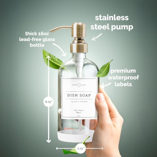 Clear Glass Soap Dispenser (Clear Bottle / Brushed Brass Pump)