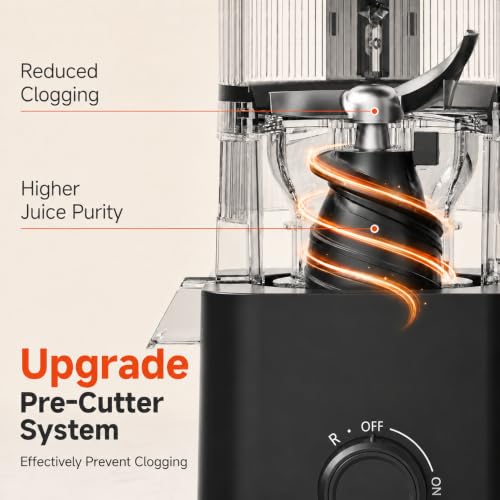 Aobosi 3-in-1 Juicer Machines, 6.5" Oversized Wide Feed Chute for Whole Fruits & Vegetables, 600 Max Cold Press Juicer with Pre-Cutter System, Triple Filtration, 99% Juice Yield (Black)