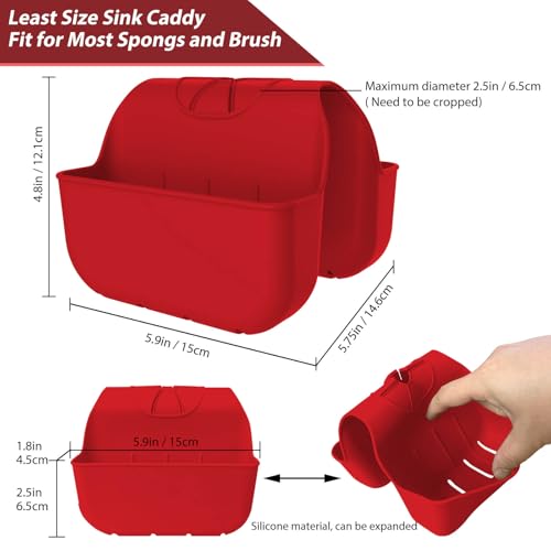 Sponge Holder for Kitchen Sink (Red)