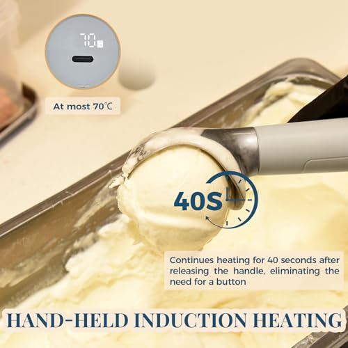 Heated Ice Cream Scoop Rechargeable (Gray / 2 oz)