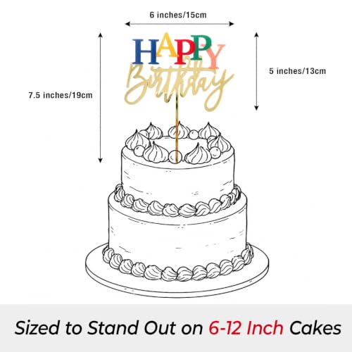 Acrylic Happy Birthday Cake Topper