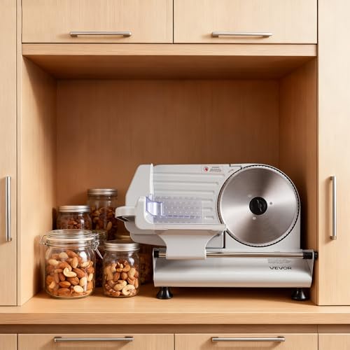 Meat Slicer 8.6" Electric Deli Slicer with 2 SUS420 Blades (8.6 inch / Silver)