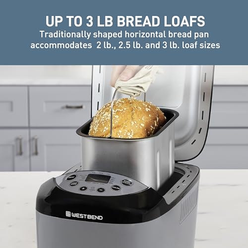 Hi Rise Bread Maker Machine Programmable 12 Programs Including Gluten Free & 3 Loaf Sizes and Crust Colors with Traditionally