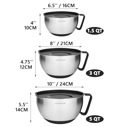 Mixing Bowls with Lids Set (Black / 6 piece)
