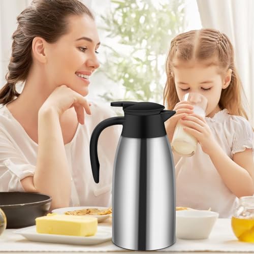 70oz Thermal Coffee Carafe Insulated Coffee Thermos (Silver)