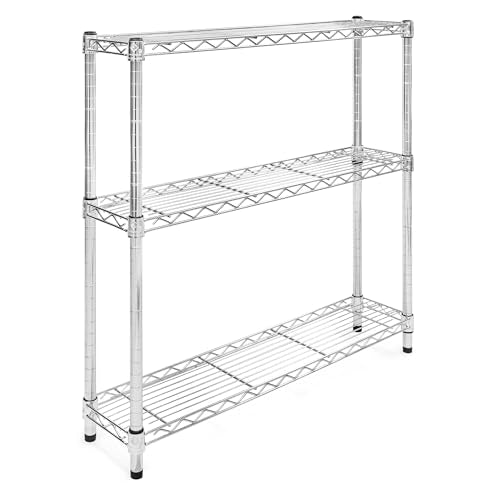 Shelving Inc. 8" d x 36" w Chrome Wire Shelving with 3 Tier Shelves