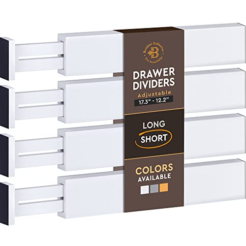 4 Pack Bamboo Drawer Dividers (White / 2.6-Inch High (4-pk))