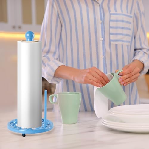 Cast Iron Paper Towel Holder (Blue)