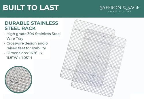 Cookie Cooling Rack Pack of 2 (2 Pack Stainless Steel Cooling Rack)