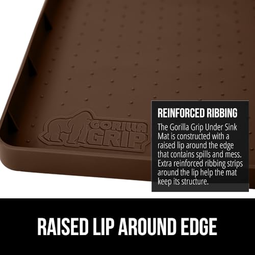 Waterproof Silicone Under Sink Mat (Coffee / 19"w X 34"l)