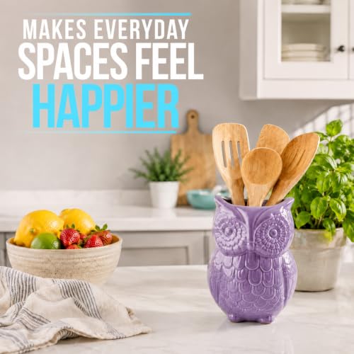 Purple Owl Utensil Holder (Purple)