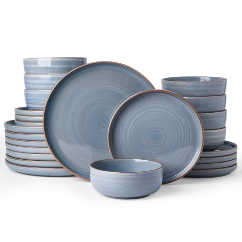 Meteor 24 Piece Stoneware Dinnerware Set (Blue Gray / Service for 8 (Standard Dinner Set))