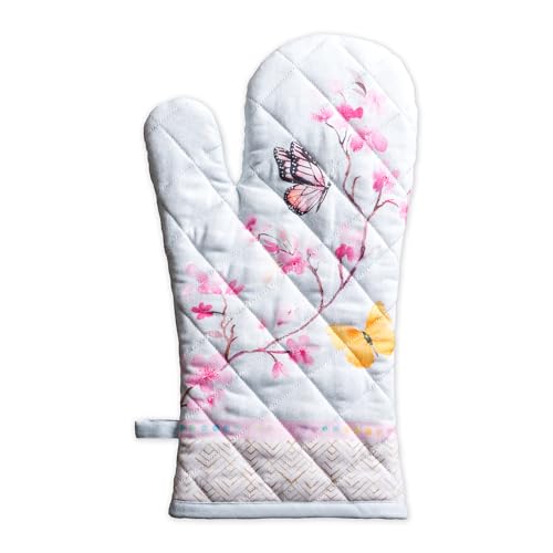 Maison d'Hermine Oven Gloves 100% Cotton Oven Mitt (050 - Blossoms in Spring / 7.5" x 13" (Oven Mitt))