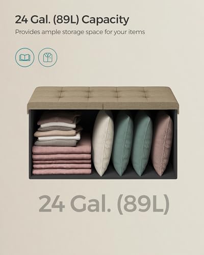 30 Inches Storage Ottoman (Camel Brown / 15"D x 30"W x 15"H (with Flipping Lid))