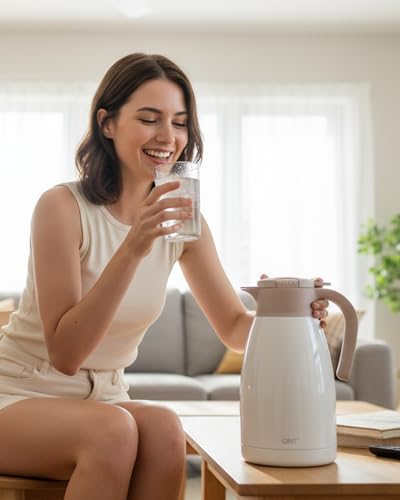 2.2L 74Oz Thermal Coffee Carafe (White / 74.4 Ounces)