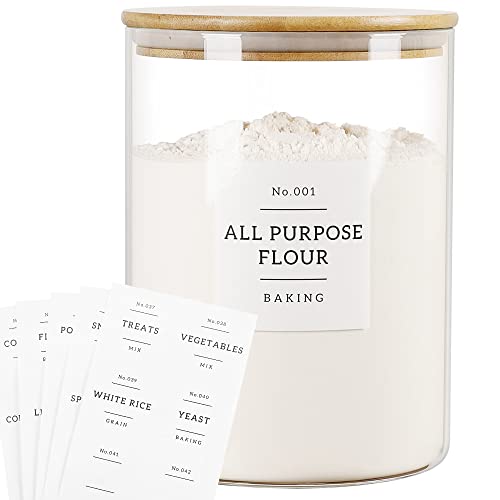 Large Glass Storage Jars With Airtight Bamboo Lid (3000ml)