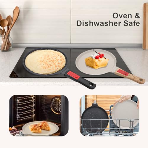 Non Stick Crepe Pan with Detachable Handle (White / 8 inch)